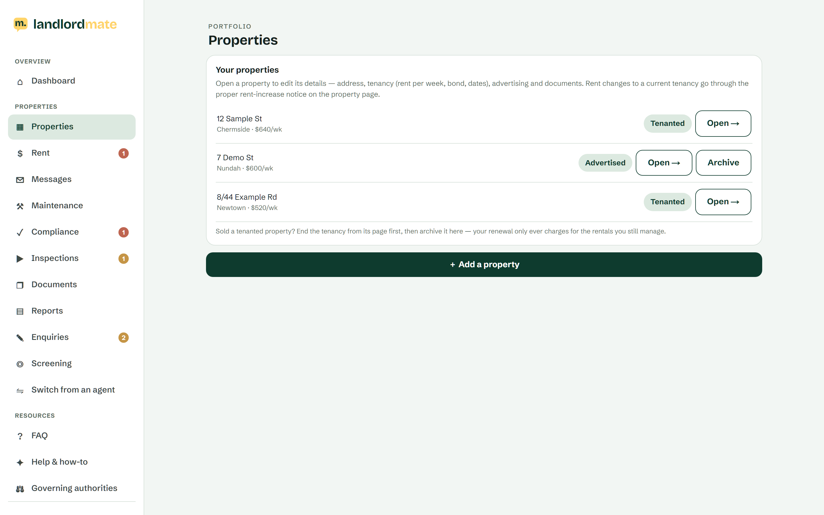 Portfolio in LandlordMate